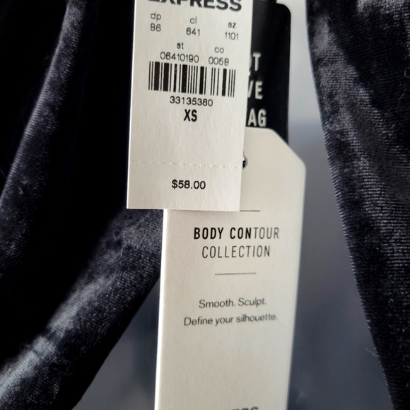 NWT Express Size XS Velvet Back Cutout Bodysuit - Picture 7 of 7